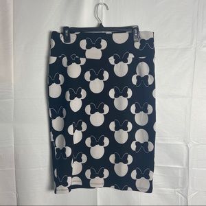 lularoe black and white mickey mouse disney mini skirt size large